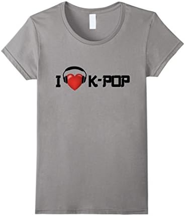 Women's I Love K-Pop T-Shirt Medium Slate