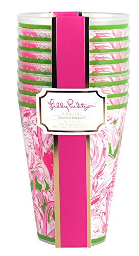 Lilly Pulitzer Pink Colony Tumblers (Set of 8), Multicolor