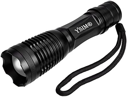 YSIM® Handheld Flashlight Water Resistant Camping Torch Adjustable Focus Zoom Tactical Light Lamp T6 for Outdoor Sports lighting