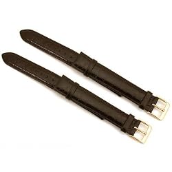 2 Leather Watch Band Black Crocodile Grain 18mm XL Part
