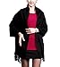 NOVAWO Extra Large 78'x27' Soft Cashmere and Wool Shawl Wrap for Women (8 colors) (Black 2)