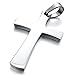 Men's Stainless Steel Leather Pendant Necklace Silver Cross Adjustable Polished -with 20 inch Cord