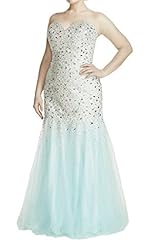 Plus Size Charmeuse/Tulle Mermaid Beaded  Evening Dress/Prom Dress  With Rhinestones