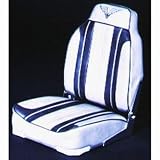 Deluxe Fold Down Boat Seat With Plastic Frame (2981-5600595) - Gray/navy: Gray/navy