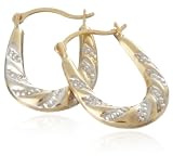 9ct Two Tone Gold AMC5137845 Ladies Creole Earrings