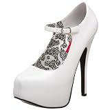 Pleaser Women's Teeze 07 Patent Platform Mary Jane,White Patent,9 M US