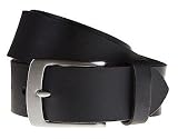 LINDENMANN G�rtel Leder schwarz 4 cm Breit B�ffelleder
