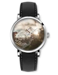 SPRAWL Aanalog Fashion Series Silver Ladies Watches of Genuine Black Leather Strap,Unique Wrist Watch for Women Girls Designed with Bottle of bubbles