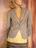 DKNY - $650 New DKNY DONNA KARAN Gray Wool Beaded 3/4 Jacket 4