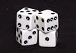 Koplow Set of 4 Loaded Dice 1-5-6 & 3-4-5, Opaque white with Black pips
