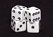 Koplow Set of 4 Loaded Dice 1-5-6 & 3-4-5, Opaque white with Black pips