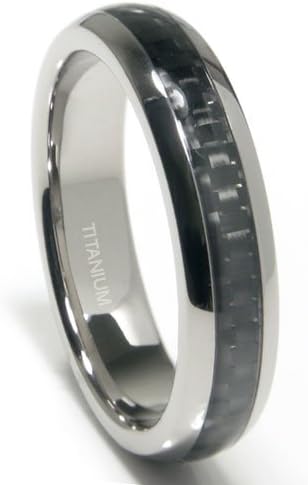 Eric DesignsTitanium 5MM Carbon Fiber Inlay Wedding Band Ring Sz 4.5