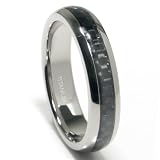 Titanium 5MM Carbon Fiber Inlay Wedding Band Ring