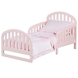 Slumber Time by Simmons Kids Furniture Urban Style Toddler 2 in 1 Convertible Bed, Pink