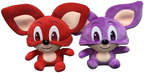 2Pcs 7.8" Cute Fox Plush Stuffed Doll Lovely Red +Purple Fox Toys Baby Toddler Toys Animal Plush Toy Red Cartoon Fox Doll