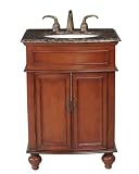 26 Prince Single Sink Vanity With Baltic Brown Marble Top