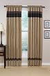 Jacaranda Collection Black, Camel & Chocolate Micro Suede Curtains Set of 2 Striped Window Panel Treatments