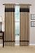 Jacaranda Collection Black, Camel & Chocolate Micro Suede Curtains Set of 2 Striped Window Panel Treatments