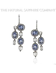 10.75cts of Natural Blue Sapphires set in 18k White Gold Earrings with 4.80cts of Diamonds