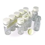 SpiceStor 4" Spice Bottle Set with Organizer (10-Pack), Clear Bottle with White Cap