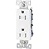 Cooper Wiring Devices TR1107W-BOX Tamper Resistant Decorator Duplex Receptacle with 15-Amp, 125-Volt, NEMA 5-15, White