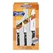 3 kitchen knives and chopping board