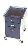 Leda 3-Drawer Glass Topped File- Blue