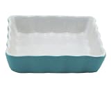 BIA Cordon Bleu 5-Inch Square Quiche, Set of 4, Two-Tone Jade/White