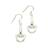 Attractive Sterling Silver Horse Shoe CZ Earring
