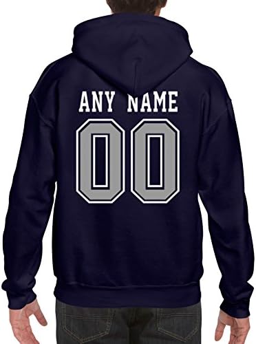 Men's Cowboys Custom Pullover Hoodie Navy Blue Sport Football Hooded Sweatshirts Size XL