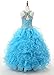 Baoji Girls' Crystal Body Straps Layered Ball Gown Ruffles Pageant Dresses