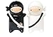 180-Degrees-Pj0345-Japanese-Ninja-Kids-Salt-Pepper-Shaker-Set-Black-and-White