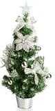 Simply Home 2 Feet Decorated Tabletop Christmas Tree - Silver