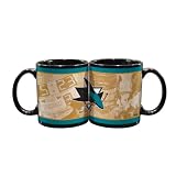 NHL San Jose Sharks 11-Ounce Black Nostalgic Mug (2 Pack)