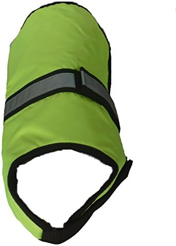 Lifeful® Dog 4 Season Waterproof Safe Reflective Jacket, with Adjustable Neck and Belly Velcro Straps, Fluorescent Yellow, Size M - Jacket Length 16.14 Inch