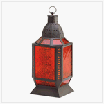 Amber Square Moroccan Lantern - Style 38372