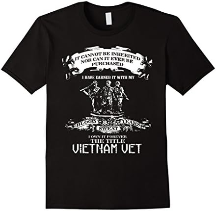 Men's Vietnam Vets T-shirt - The title Vietnam Veteran shirt XL Black