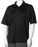 PGA Tour Men's Short Sleeve Poly Performance Golf Shirt, Caviar, Large