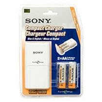 Sony BCG-34HTD2 Compact Battery Charger with 2 AA Ni-MH Rechargeable Batteries