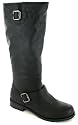 Platino "Niko" Ladies Long Leg Biker Style Boots - Black
