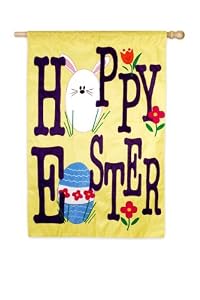 Hoppy Easter Garden Size Applique Flag