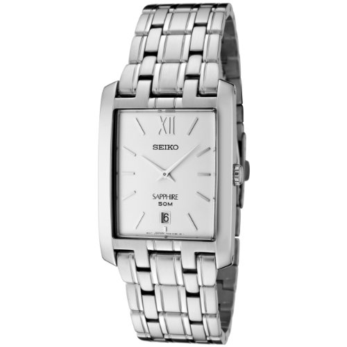 Seiko Men's SKP311 White Dial Stainless Steel Watch