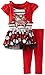 Young Hearts Baby Girls' 2 Piece Striped Polka Dot Dress And Legging,