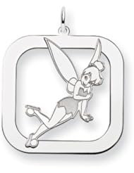 Disneys Two Layer, Tinker Bell Charm in Sterling Silver