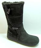 Rocket Dog Womens Slopesd Shadow Grey Zip Up Leather Mid Calf Boots