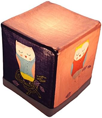 SOABE mini cube lamp, owl cover, Approx. 6" x 6"