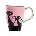 HuesNBrews Cattitude 12 Ounce Pink Mug, 4 Pack