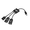 Hittime 3 in 1 USB OTG Cable Adapter, Micro USB Hub USB OTG Extension Adapter for Smartphone and Tablet