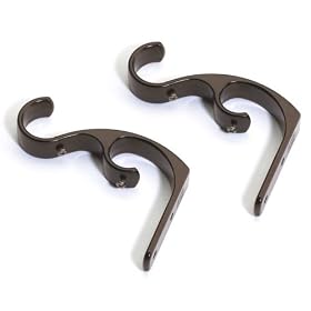 Umbra Cadet Double Bracket, Set of 2 Curtain Rod Brackets, Auburn Bronze