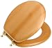 Mayfair 9601BR 418 Natural Wood Series Natural Reflections Toilet Seat with Brass Hinges, Round, Maple